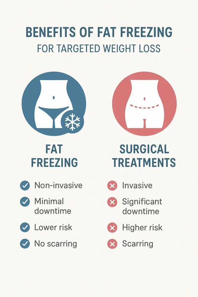 graphic showing the benefits of fat freezing East Kilbride